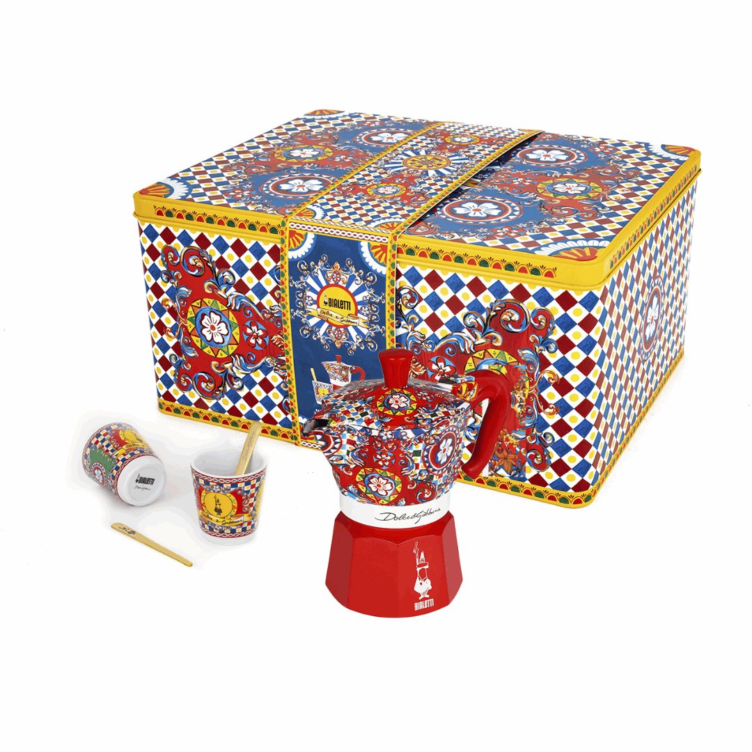 Bialetti X Dolce&Gabbana Sicilian Cart Gift Set (Moka 2 Cup, 2