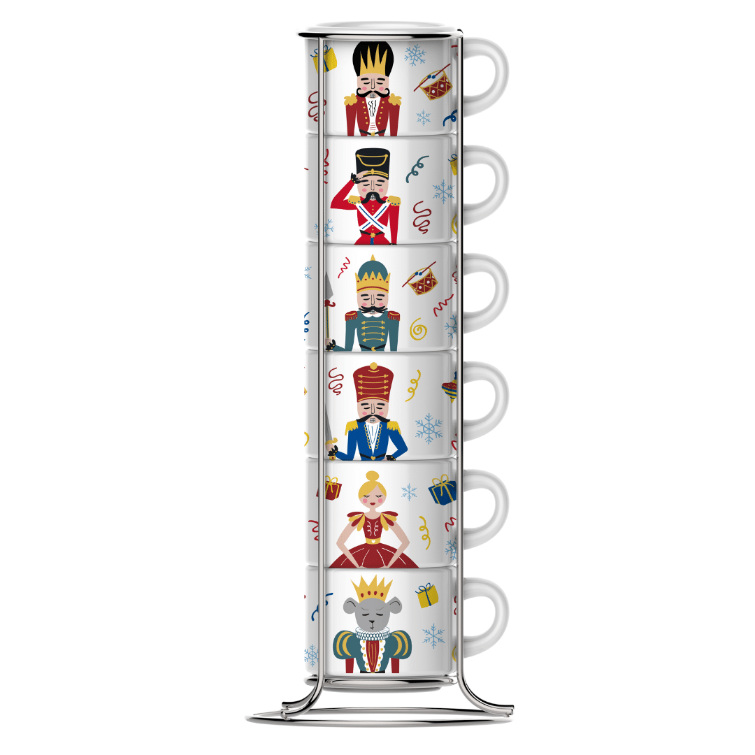 Bialetti Nutcracker Set of 6 Stackable Espresso Cups