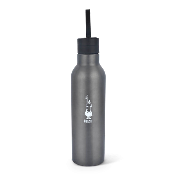 Grey thermal drinks bottle