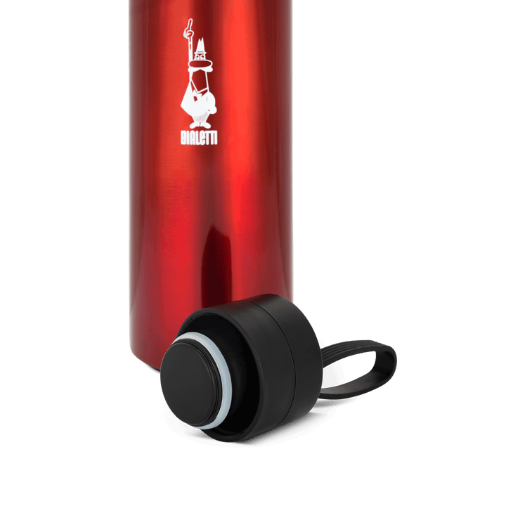 insulated metallic red tea and coffee drinks bottle