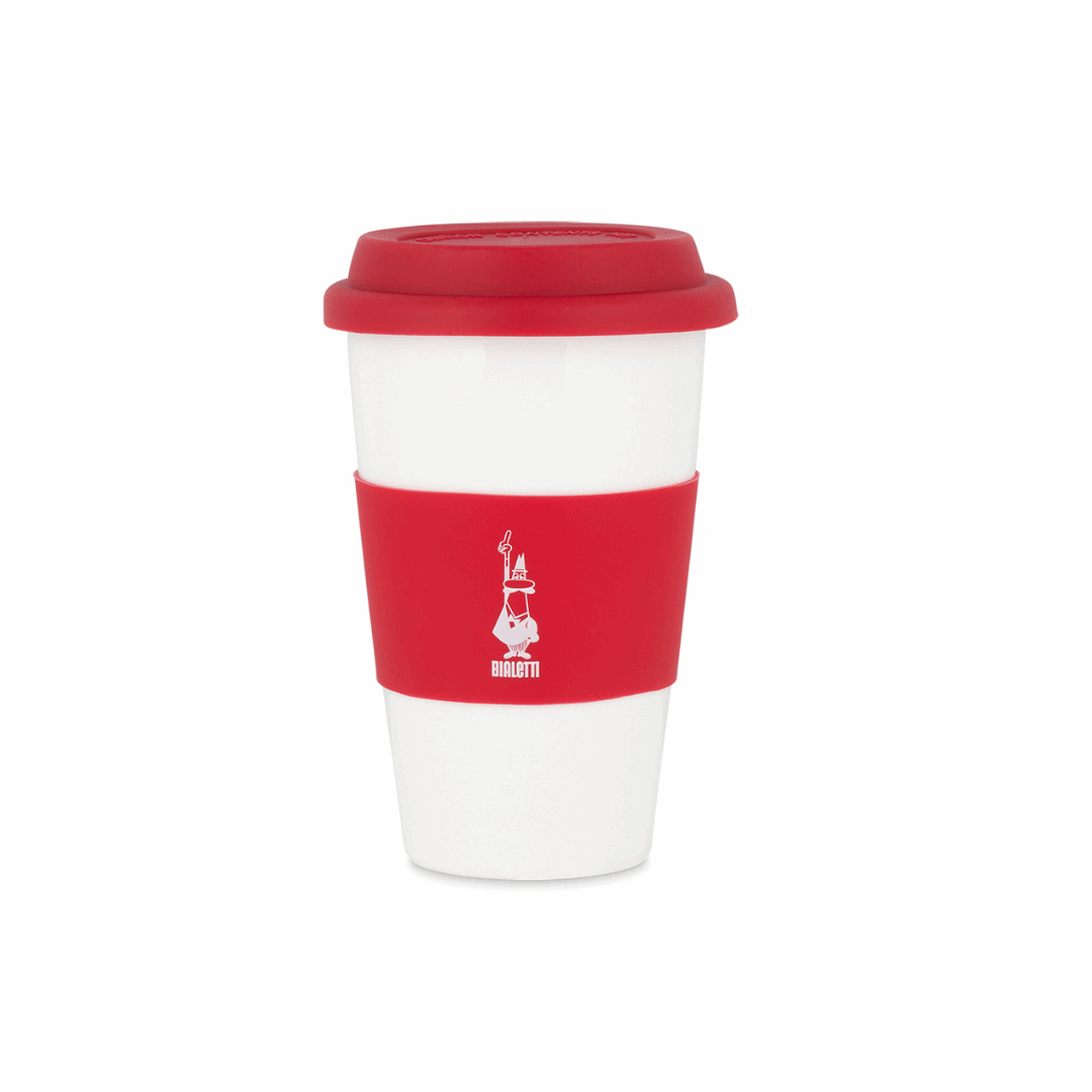Red porcelain travel cup 