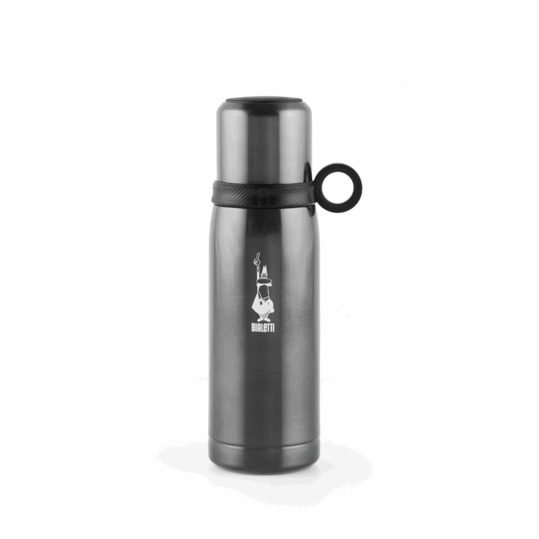 Bialetti Stainless Steel Travel Flask with Cup (0.46L)
