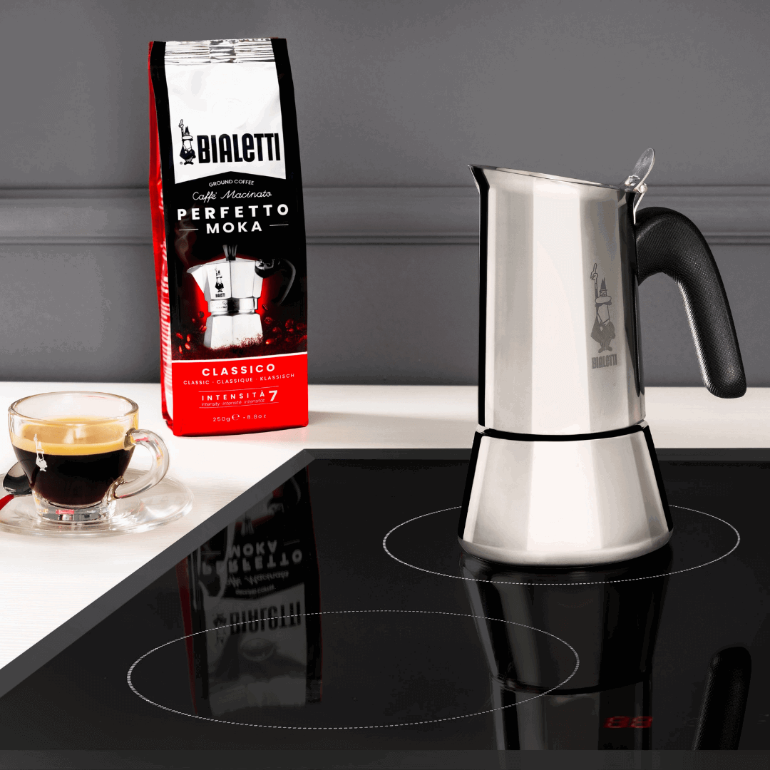 Induction friendly venus stainless steel coffee maker by Bialetti