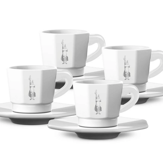 white espresso cups and saucers