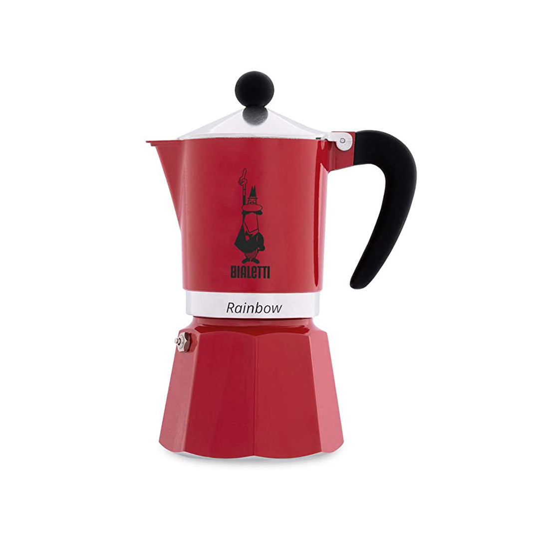 red italian coffee maker 6 cup