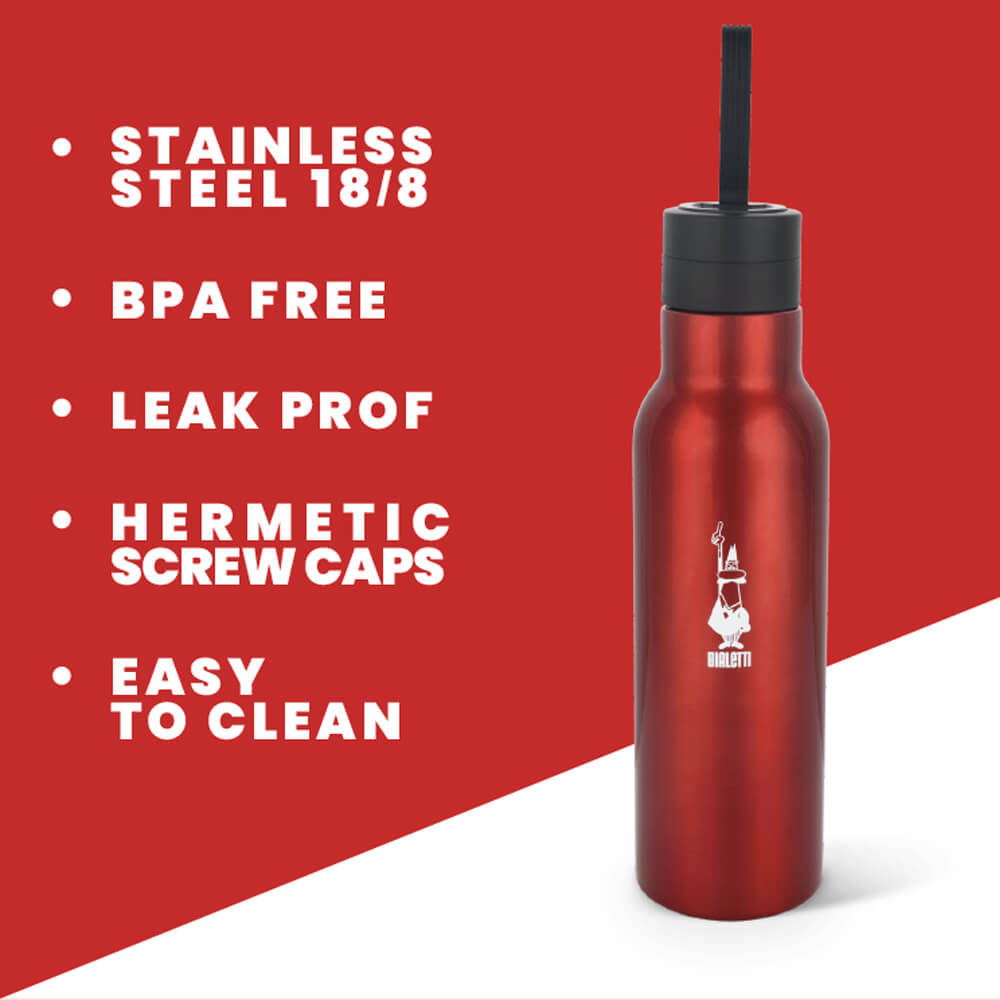 bialetti drinks bottles are made with stainless steel BPA free and leak proof