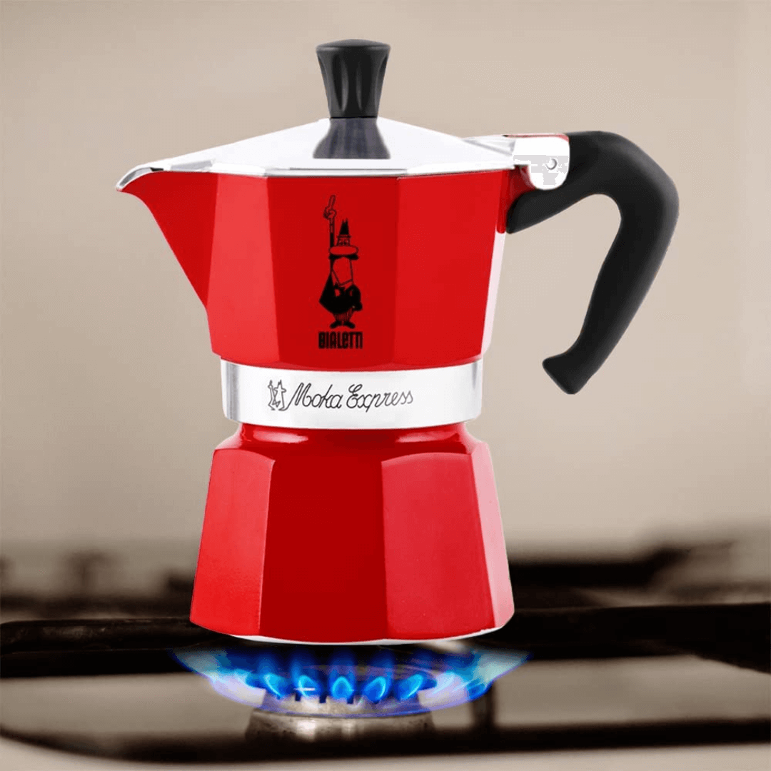 Bialetti Moka Express Red/Black, Stovetop Coffee Maker