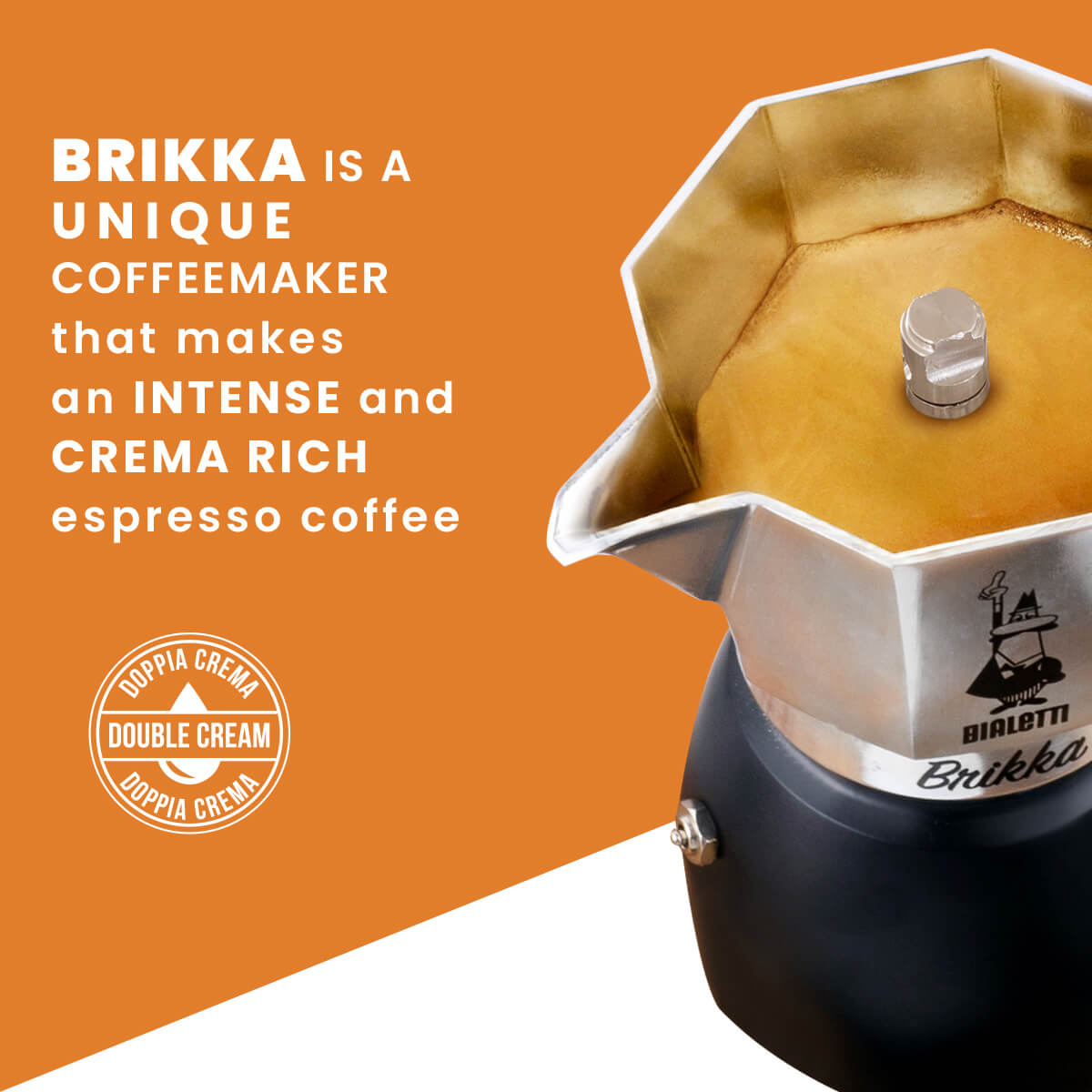 Brikka coffee pot for thick espresso crema