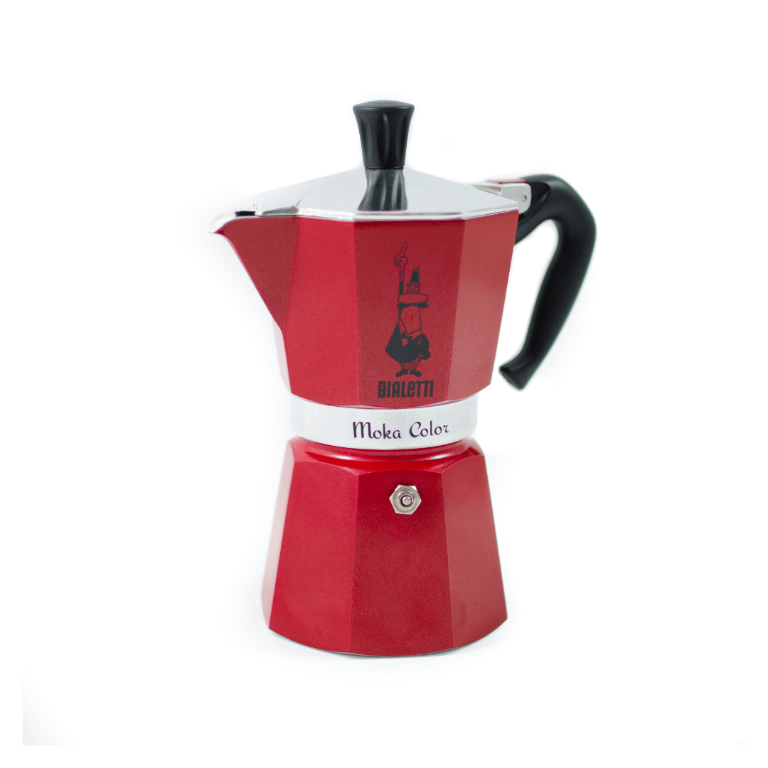 Bialetti Moka Express Red/Black Stovetop Coffee Maker Brew Italia