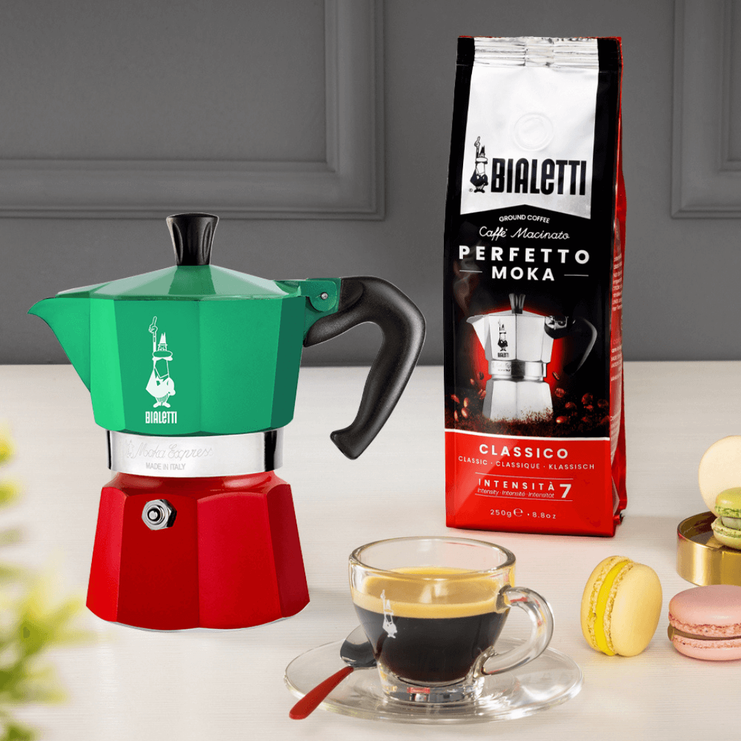 Bialetti moka ground coffee and espresso maker