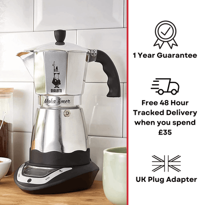 Bialetti Moka Timer Electric Coffee Maker (UK Adapter)