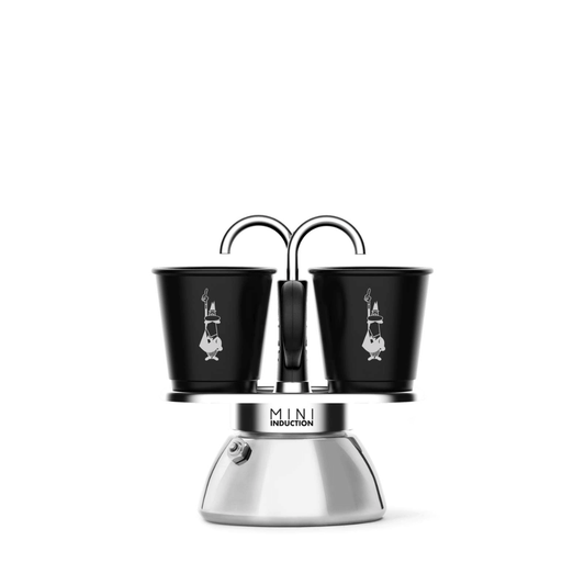 Bialetti Mini Express Induction (2 Cup) with Cups - Black / Silver