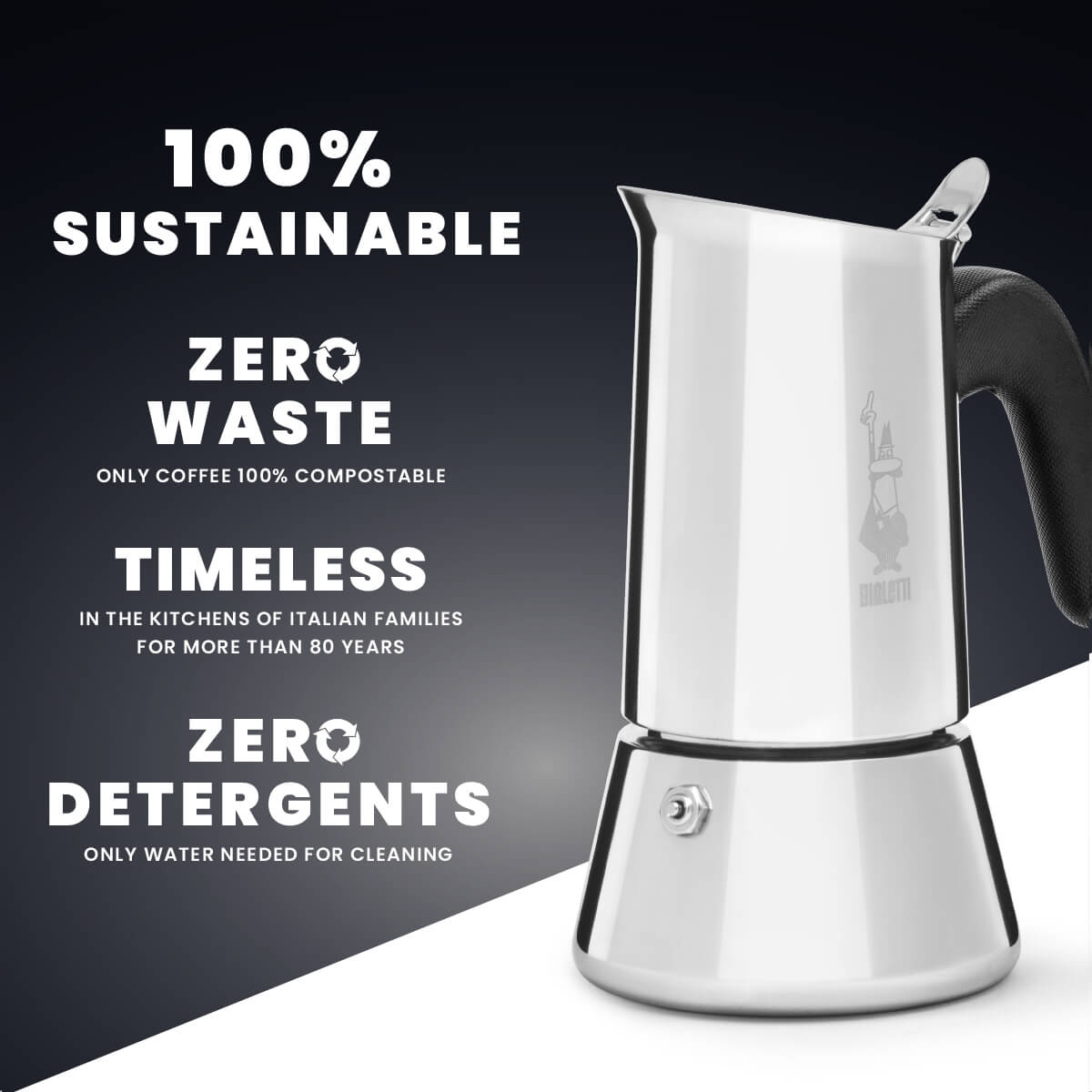 Bialetti stainless steel induction friendly coffee pot